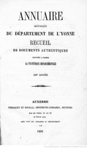 Annuaire historique du département de l’Yonne