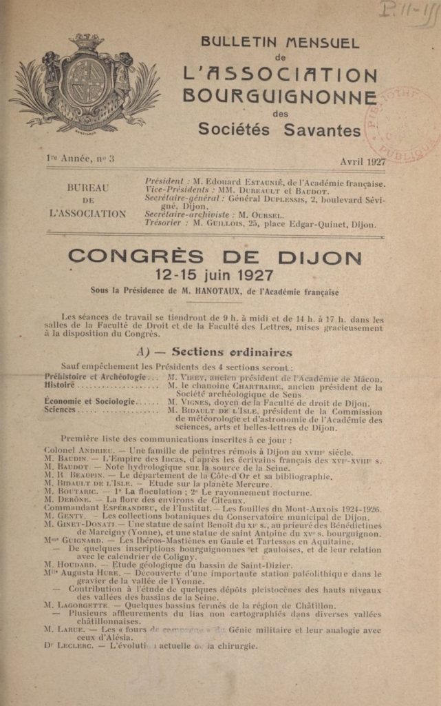 Bulletin - Association bourguignonne des sociétés savantes