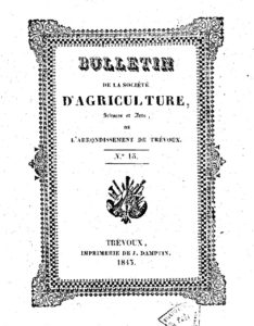 Bulletin de la Société d’agriculture, sciences et arts de l’arrondissement de Trévoux