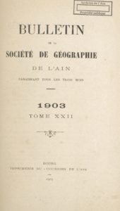 Bulletin de la Société de géographie de l’Ain