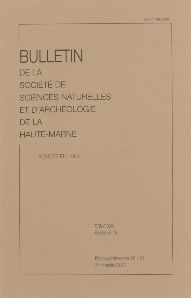 Bulletin de la Société de sciences naturelles et d’archéologie de la Haute-Marne