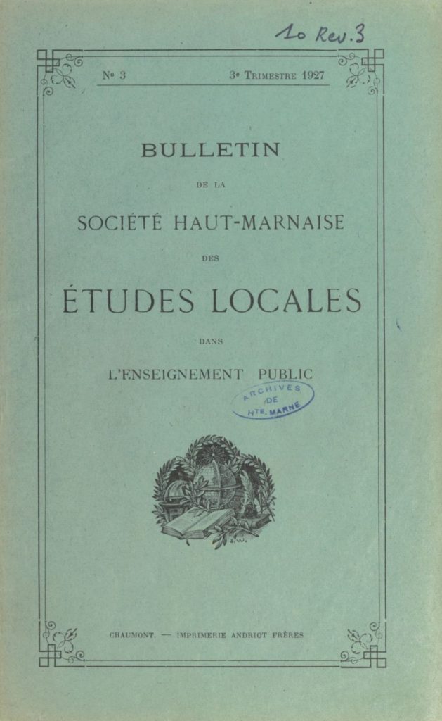 Bulletin de la Société haut-marnaise des études locales dans l’enseignement public