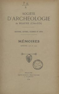 Mémoires – Société d’archéologie de Beaune