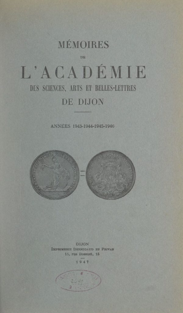 Mémoires de l’Académie des sciences, arts et belles-lettres de Dijon