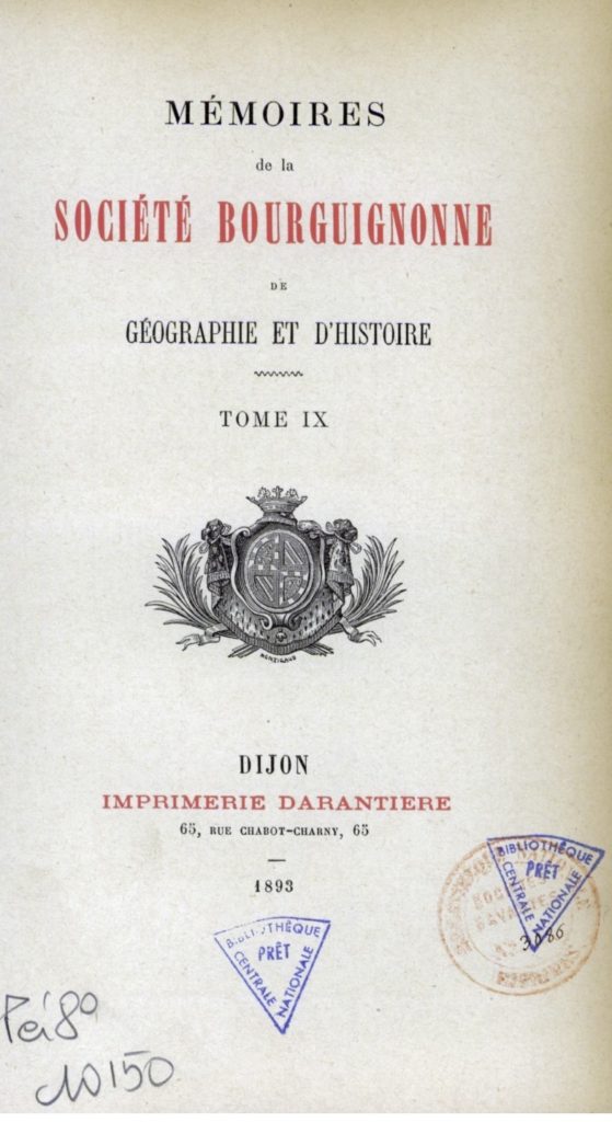 Mémoires de la Société bourguignonne de géographie et d'histoire