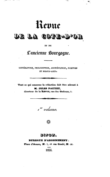 Revue de la Côte-d’Or et de l’ancienne Bourgogne