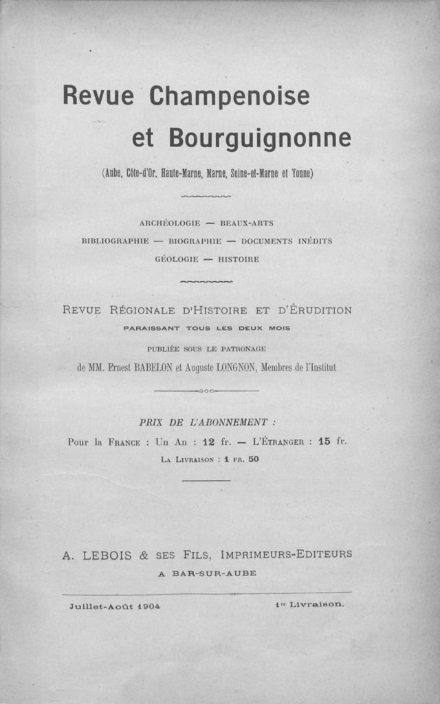 Revue champenoise et bourguignonne