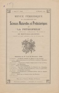Revue périodique de vulgarisation des sciences naturelles et préhistoriques de la Physiophile