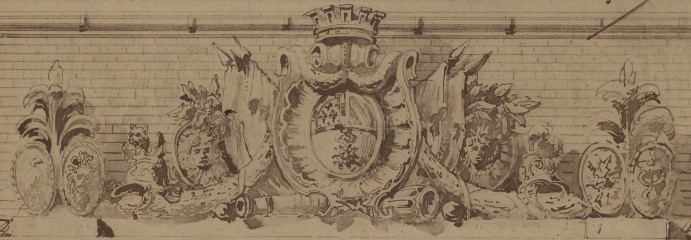 [Palais des Ducs : détail d'architecture, état projeté]. [1899] / Bibliothèque municipale de Dijon, L Est. 5027 CD-II 1